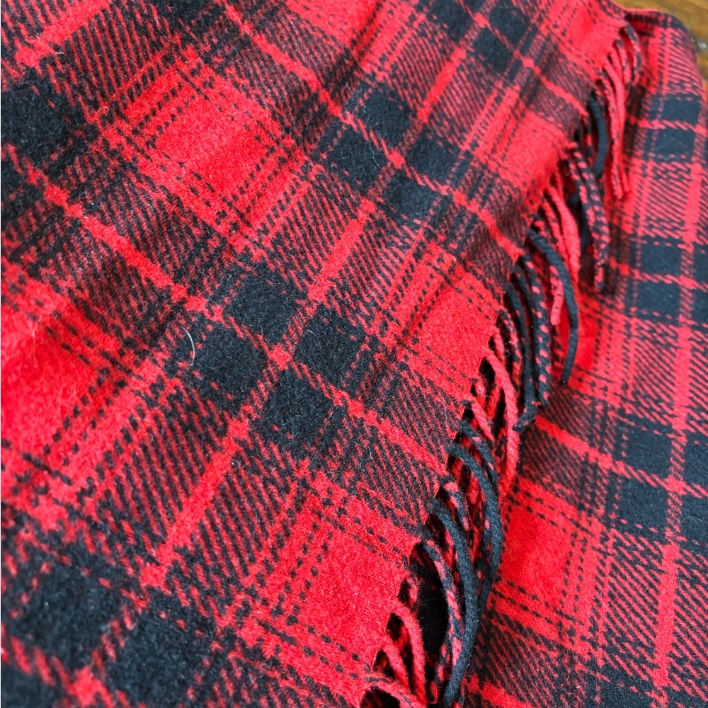 LOFT Red and Black Asymmetrical Wrap Mini Skirt - Picture 2 of 6